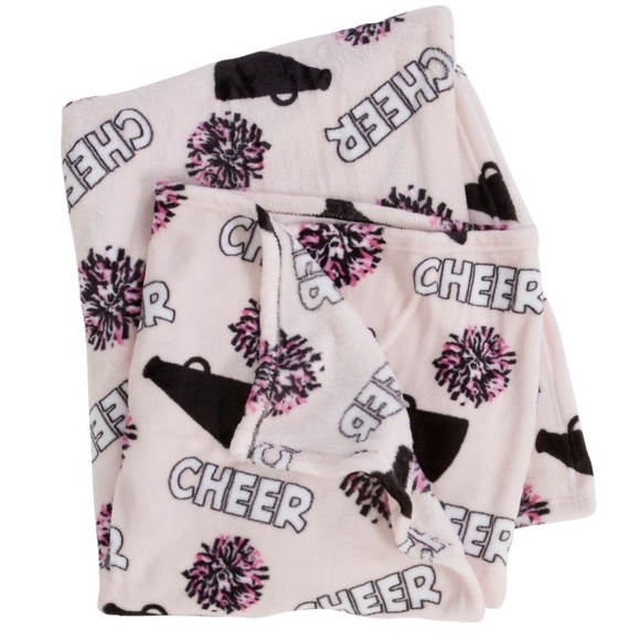 NWT CHEER π£ Pink/Pom Poms 50βx60β Plush Throw Blanket Cheerleading Sports - Picture 2 of 3